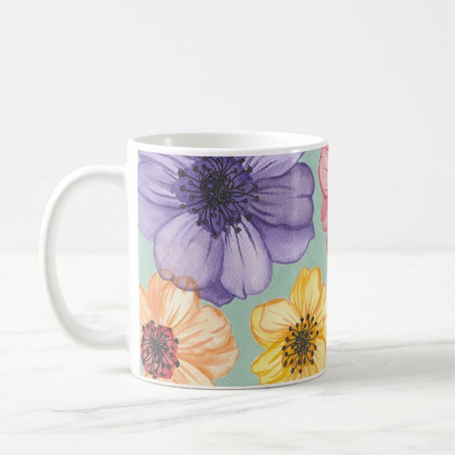 Vattenfärgblommor mugg (Vänster)