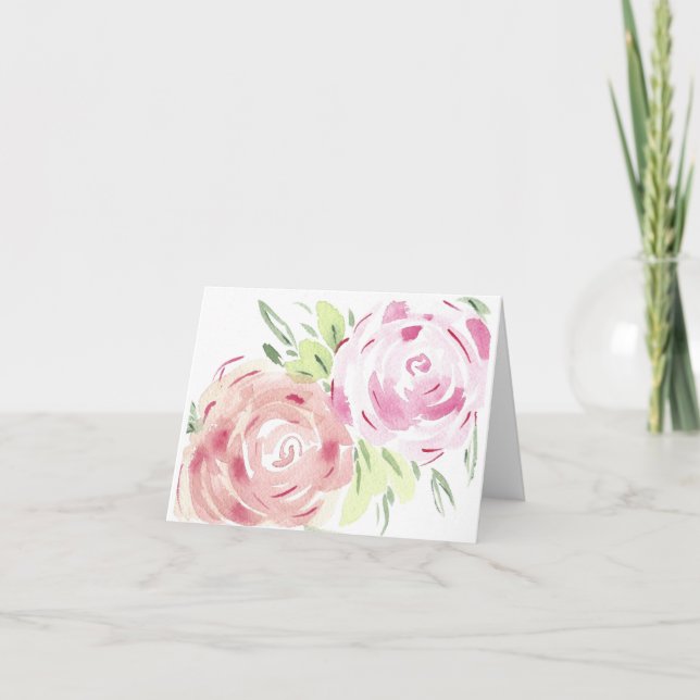 Vattenfärgblommor notecard kort (Framsida)