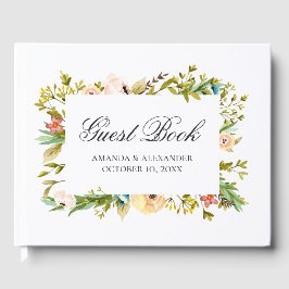 Vattenfärgblommor. Persika bröllop. Botaniskt Gästböcker