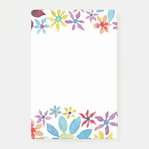 Vattenfärgblommor Post-it Block