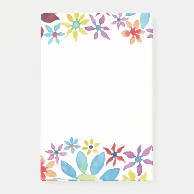 Vattenfärgblommor Post-it Block (Framsida)
