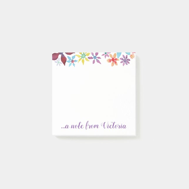 Vattenfärgblommor Post-it Block (Framsida)