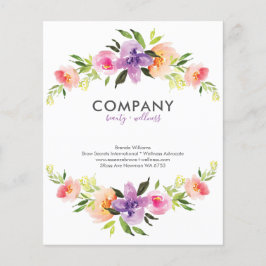 Vattenfärgblommor ram flygblad