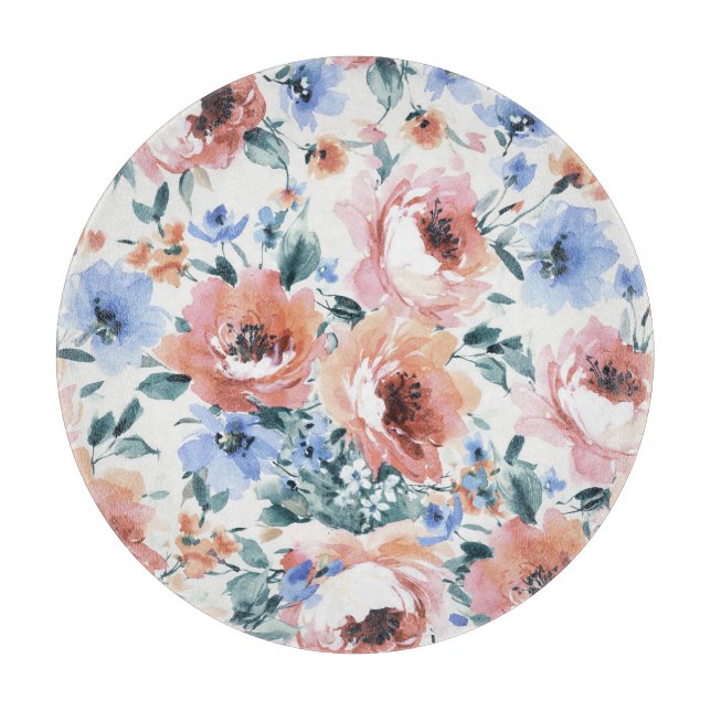 Vattenfärgblommor, sömlös illustration av mönster. (Framsidan)