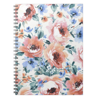 Vattenfärgblommor, sömlös illustration av mönster. anteckningsbok