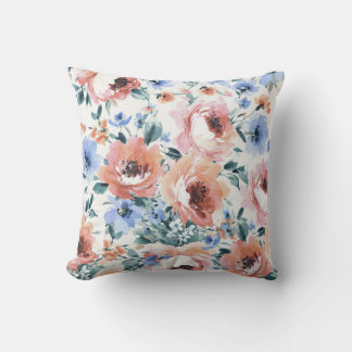 Vattenfärgblommor, sömlös illustration av mönster. kudde