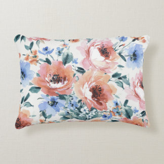 Vattenfärgblommor, sömlös illustration av mönster. prydnadskudde