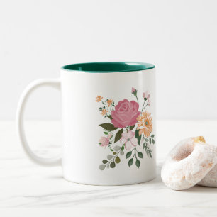 Vattenfärgblommor Två-Tonad Mugg