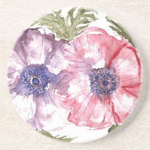 Vattenfärgblommor Underlägg Sandsten
