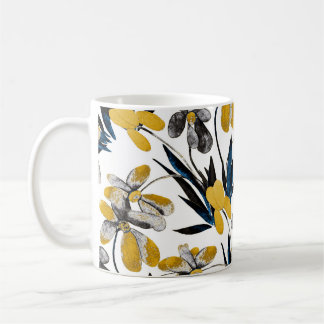 Vattenfärgblommor: vibrerande sommar mönster. kaffemugg