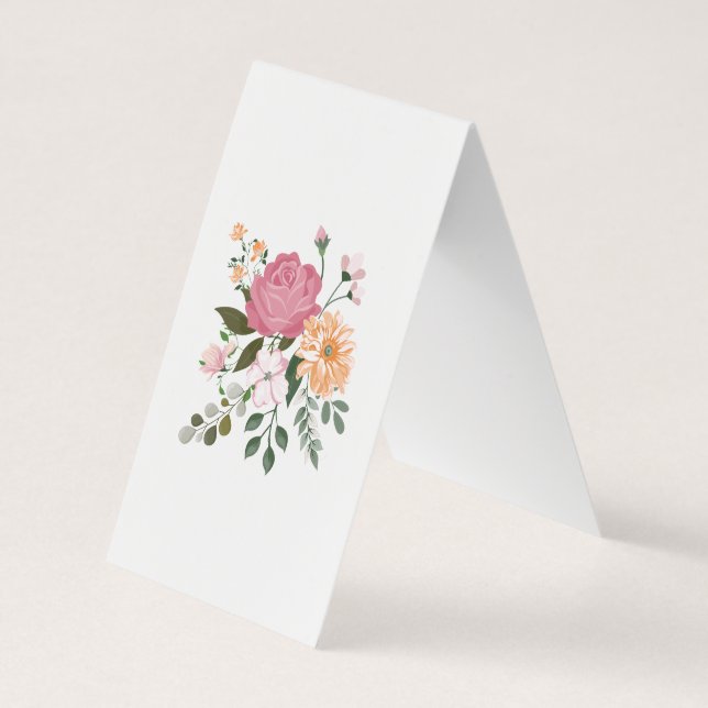 Vattenfärgblommor Visitkort (Baksida)