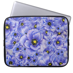 VATTENFÄRGBLUE ANEMONPOPPIER LAPTOP FODRAL