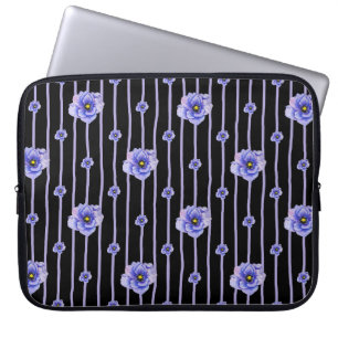 VATTENFÄRGBLUE ANEMONPOPPIER LAPTOP FODRAL
