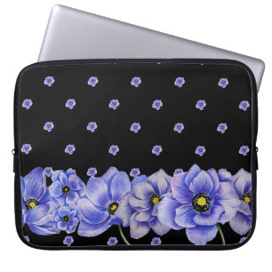 VATTENFÄRGBLUE ANEMONPOPPIER LAPTOP FODRAL