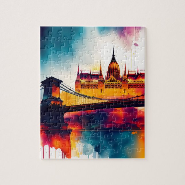 VattenfärgBudapest Pussel (Vertikal)