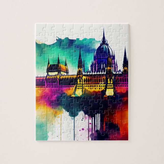 VattenfärgBudapest Pussel (Vertikal)