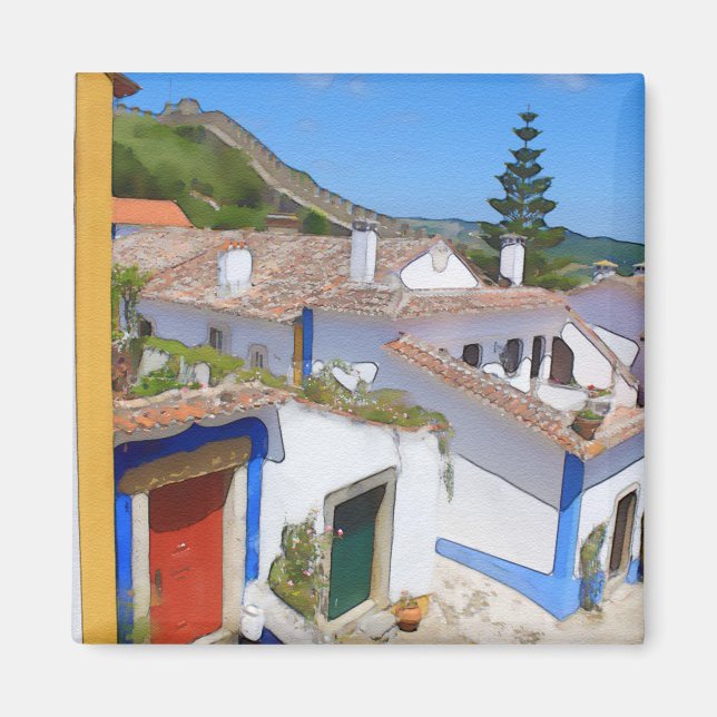 Vattenfärgby Magnet (Framsidan)