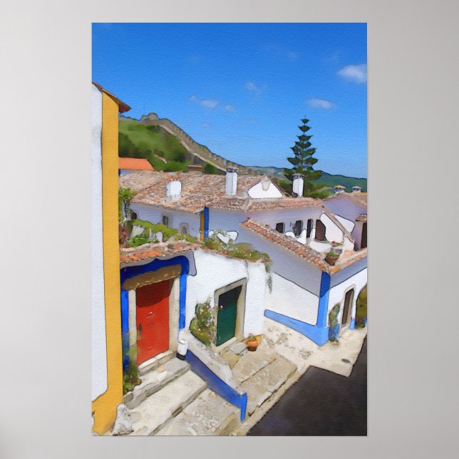 Vattenfärgby Poster (Framsidan)