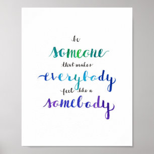 VattenfärgCalligraphycitationstecken Poster