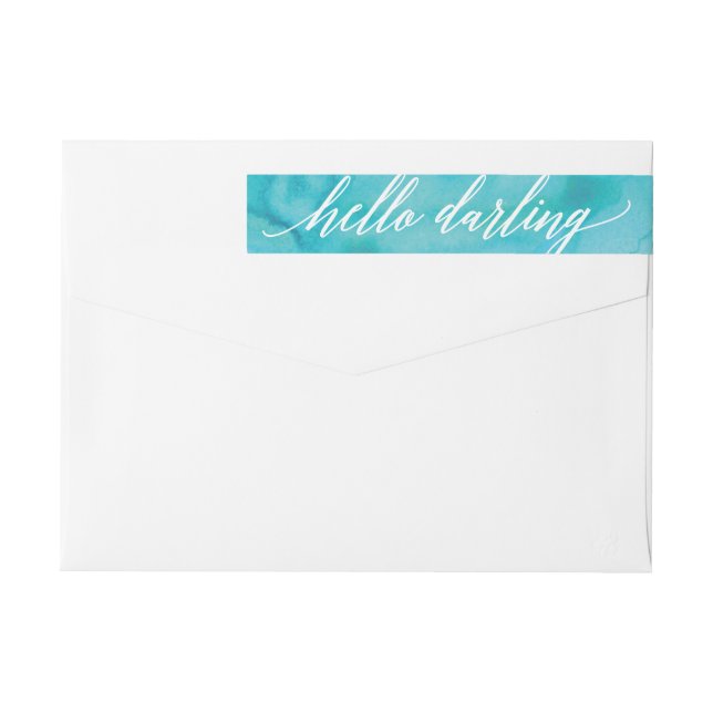 Vattenfärgcalligraphyen skrivar etikettband (Baksidan)