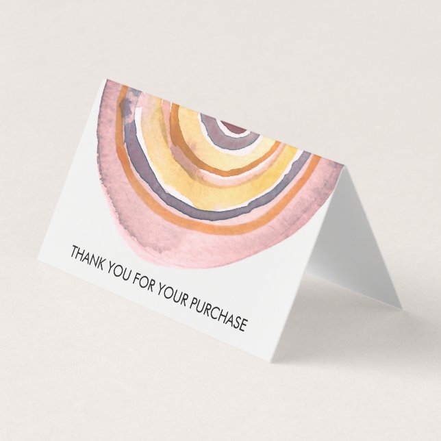 Vattenfärgcirklar Abstrakten Minimalistisk Tack Visitkort (Framsida)