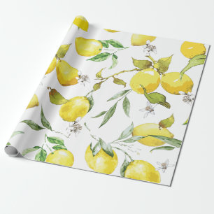 Vattenfärgcitron III Presentpapper