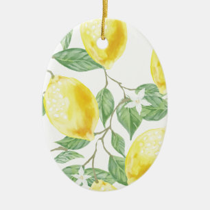 Vattenfärgcitron Julgransprydnad Keramik