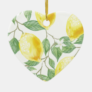 Vattenfärgcitron Julgransprydnad Keramik