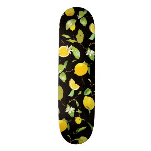 Vattenfärgcitron & löv mini skateboard bräda 18,5 cm
