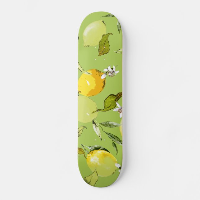 Vattenfärgcitroner 23 mini skateboard bräda 18,5 cm (Framsida)