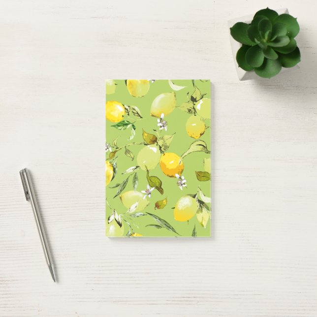 Vattenfärgcitroner 23 post-it block (Kontor)