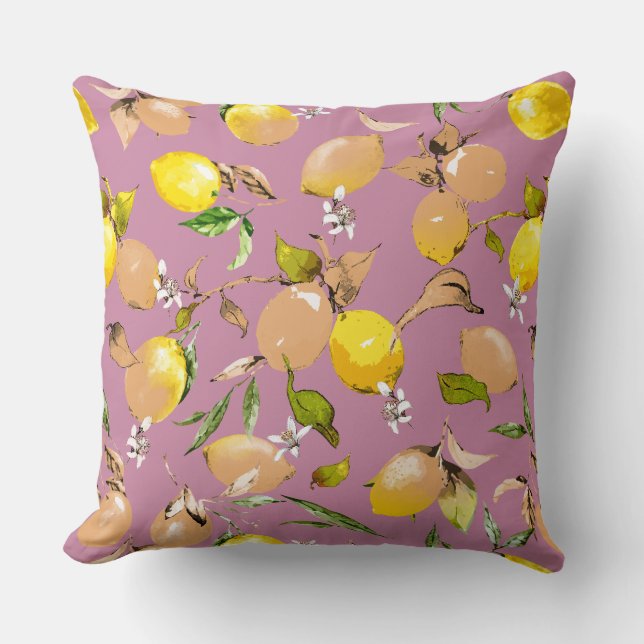 Vattenfärgcitroner 25 kudde (Framsida)
