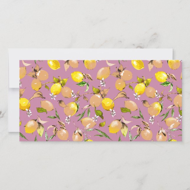 Vattenfärgcitroner 25 spara datumet (Framsida)