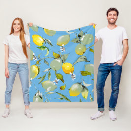 Vattenfärgcitroner 26 fleecefilt