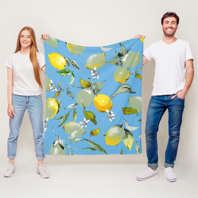 Vattenfärgcitroner 26 fleecefilt (På plats)