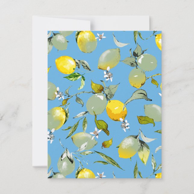 Vattenfärgcitroner 27 spara datumet (Framsida)