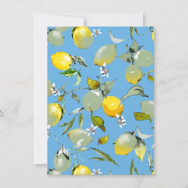 Vattenfärgcitroner 27 spara datumet (Framsida)