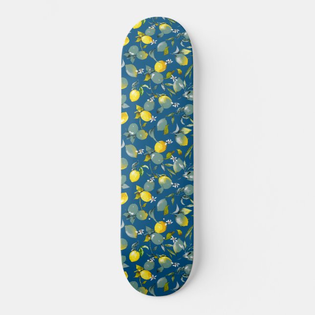 Vattenfärgcitroner 29 mini skateboard bräda 18,5 cm (Framsida)