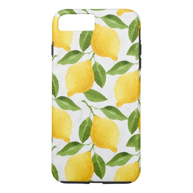 Vattenfärgcitronmönster Case-Mate iPhone Skal (Baksida)