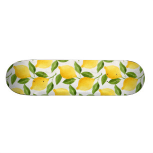 Vattenfärgcitronmönster Mini Skateboard Bräda 18,5 Cm