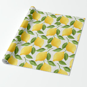 Vattenfärgcitronmönster Presentpapper