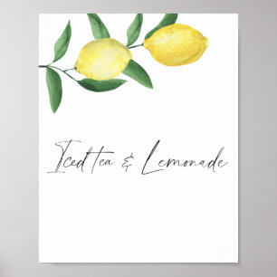 Vattenfärgcitruscitruscitron - brödte och citronad poster