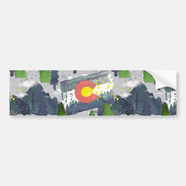 VattenfärgColorado grå färg Bildekal (Framsidan)