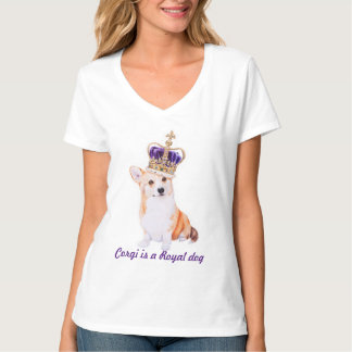 VattenfärgCorgihund i den kungliga kronan T Shirt