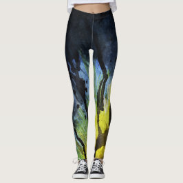 Vattenfärgdamasker Leggings