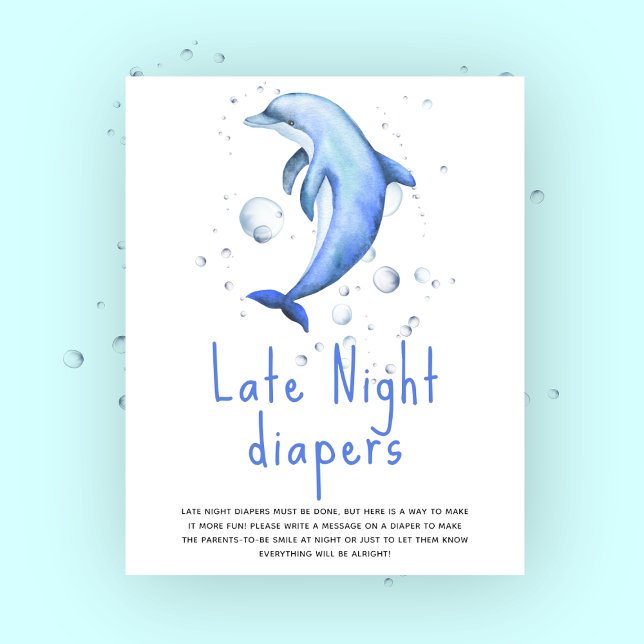 Vattenfärgdelfin - Sent nattblöjor Poster (Skapare uppladdad)