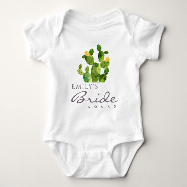 VATTENFÄRGDESERT CACTUS BRIDE SQUAD MONOGRAM TRÖJA (Framsida)
