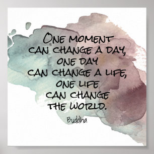 vattenfärgdesign för inspirerande Buddha-citattext Poster