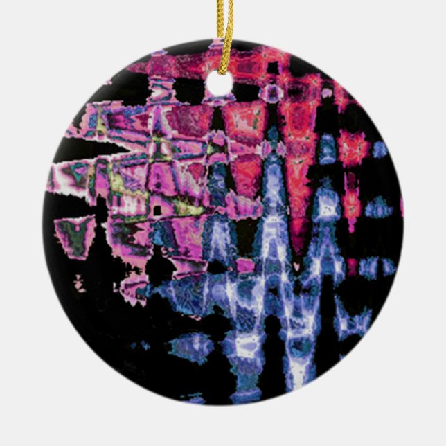 Vattenfärgdesign Julgransprydnad Keramik (Framsidan)