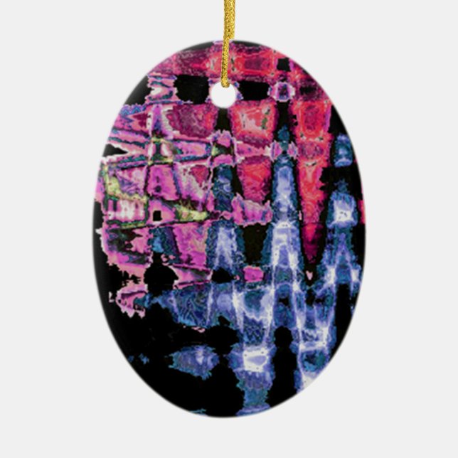 Vattenfärgdesign Julgransprydnad Keramik (Framsidan)